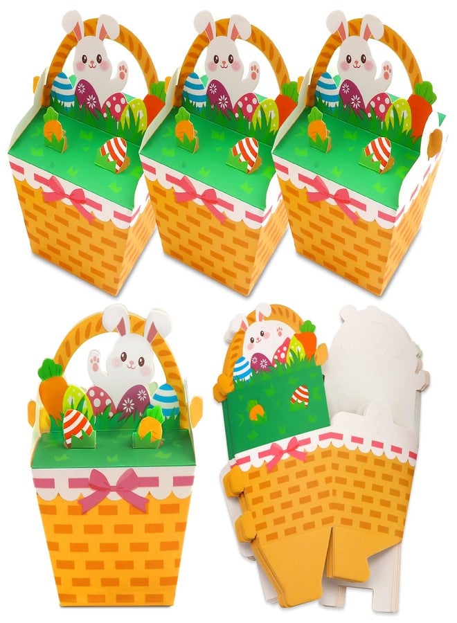 ABTOLS 10 Pack Easter Treat Boxes, Mini Bunny Basket Shape Gift Boxes, Orange - Image 1
